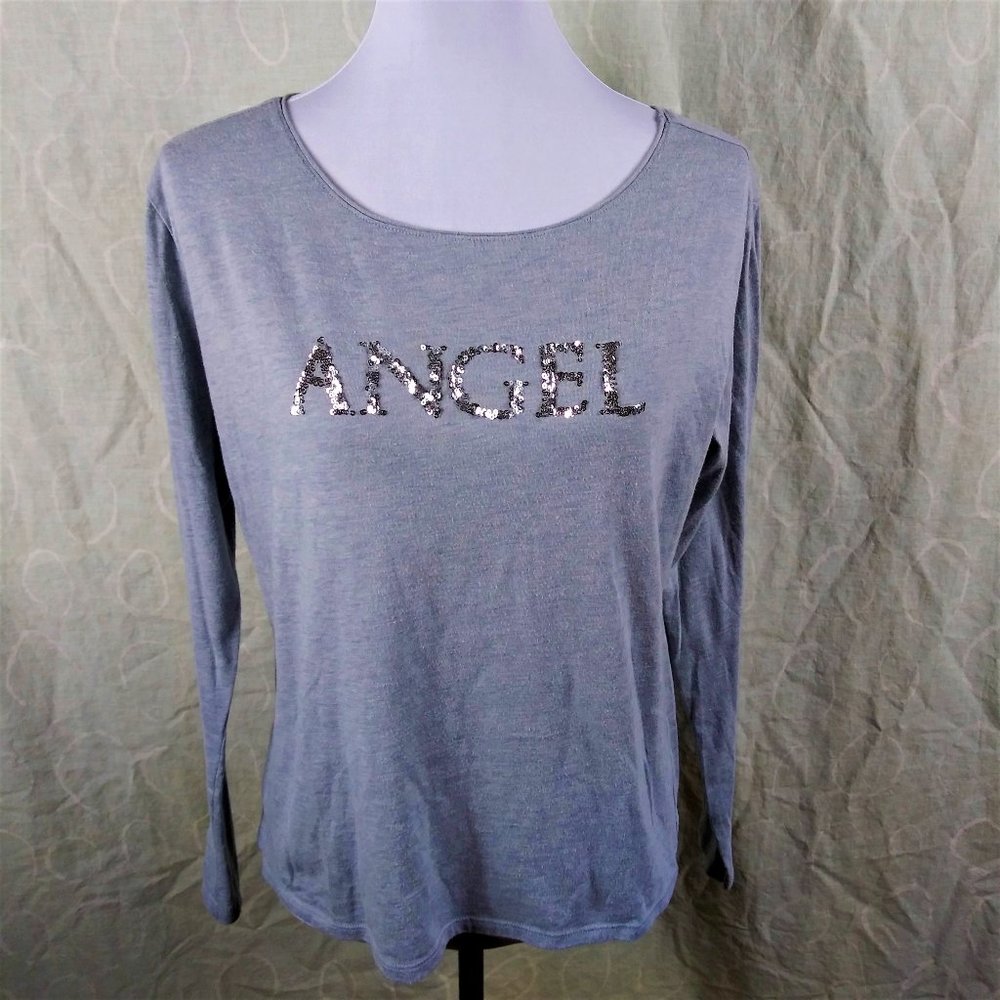 Victoria's Secrets Grey Angel Sequin Top M - Picture 1 of 4